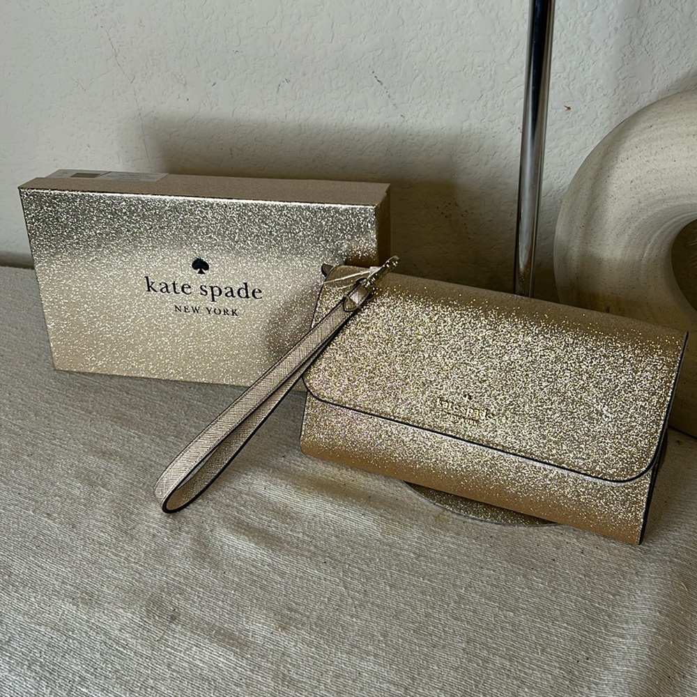 COPY - NEW Kate Spade Gold Glitter Wallet new condition